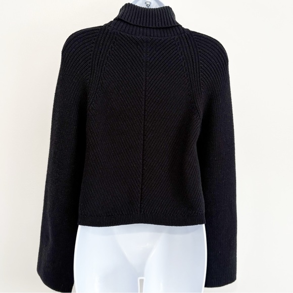 MAEVE by ANTHROPOLOGIE Cropped Turtleneck Sweater Black Small - Picture 2 of 8